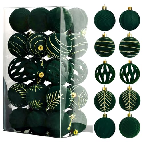 30pcs Velvet Weihnachtsschmuck strözte zerschmetterte Weihnachts -Tree -Ornamente Verschiedener dekorativer Hängebälle mit Schleife für Home Holiday Party, Kaffee 30pcs Velvet Weihnachtsschmuck strözte zerschmetterte Weihnachts -Tree -Ornamente Verschiedener dekorativer Hängebälle mit Schleife für Home Holiday Party, Kaffee von Xoeryoy