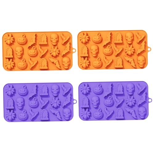 4pcs Halloween Silikonformen, 18 Hohlraum Verschiedene Kürbis -Geisterformen Schokoladenformen Nicht -Stick -Lebensmittel -Silikonformen für Schokolade, Fondant, Cupcake 4pcs Halloween Silikonformen, 18 Hohlraum Verschiedene Kürbis -Geisterformen Schokoladenformen Nicht -Stick -Lebensmittel -Silikonformen für Schokolade, Fondant, Cupcake von Xoeryoy