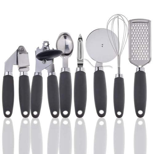 7pcs Küchengadget -Set, Edelstahl -Kochutensilien mit weichem Griff, hangbare Küchenwerkzeugset für Restaurant, Zuhause, Bäckerei von Xoeryoy