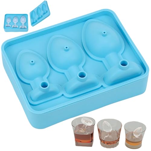 Butt Plug Ice Form, 3 Gitter Silikon lustige Eisformen mit Deckel, DIY -Steckerplatten mit Trichter, leicht zu reinigende Formen für Whisky, Cocktail, Saft von Xoeryoy