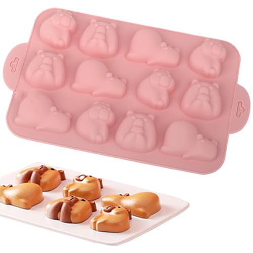 Capybara Schimmel 12-Kavenität Capybara Schokoladenform Silikon Nicht-Stick-Backform für Mousse Kuchen Fondant Schokolade von Xoeryoy