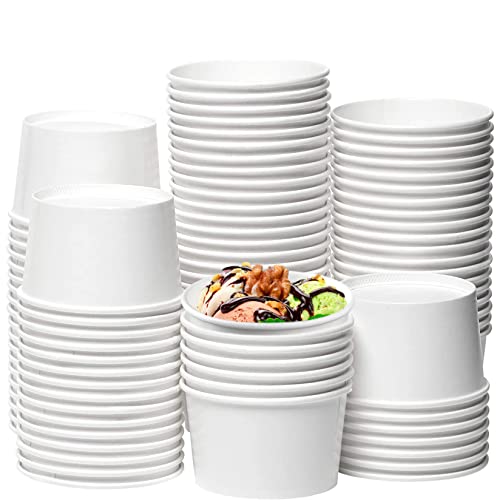 Eiscreme Tassen Einwegpapier Dessertschalen Partyzubehör behandeln Tassen für heißes kaltes Essen 100pcs Eiscreme Tassen Einwegpapier Dessertschalen Partyzubehör behandeln Tassen für heißes kaltes Essen 100pcs von Xoeryoy