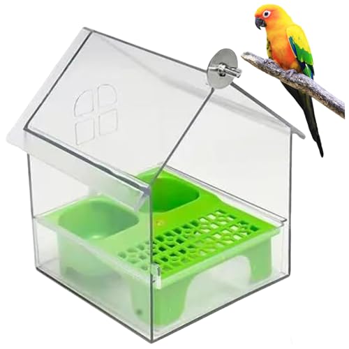 Kein Mess-Vogel-Feeder mit Zwei Nahrungstrogs transparent von Xoeryoy