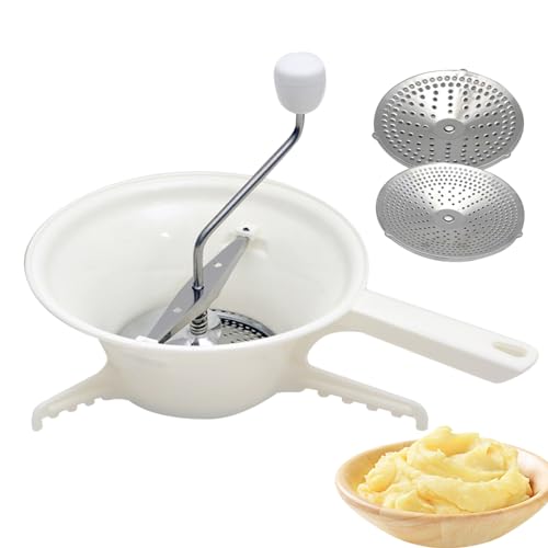 Lebensmittelmühle für Konserven mit 3 Schleifscheiben Plastik Food Mahlen Manuelle Hand rostbriefe Mühle für Tomatensauce, Apfelmus, Käse, Salat, Gemüse, Obst von Xoeryoy