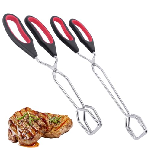 Xoeryoy 2 PCs Grillzange, Lange Scherenzange 9 Zoll und 11 Zoll Set Metall -Grillgrill von Xoeryoy