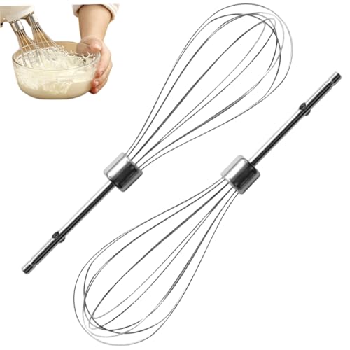 Xoeryoy 2 PCs Schläger für Mixer Edelstahl Küche Reithatte für Handmixer 7, 9 in langem Schläger für Mehl, Eier, Kutsche, Creme von Xoeryoy