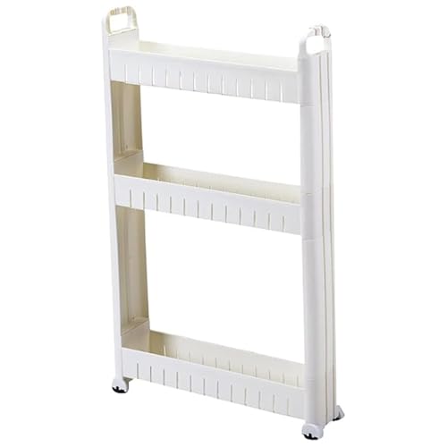Xoeryoy 3 -Tier -Rollwagen 3.5 Breiter schlanker Lagerwagen mit Griffen Mobiler Speicherregale mit Rädern für das Haus der Küche in der Küche von Xoeryoy