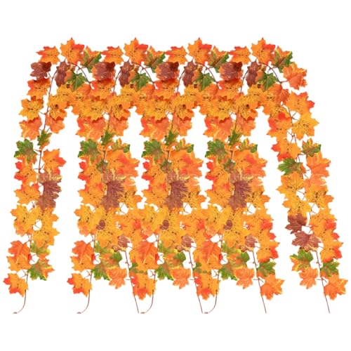 Xoeryoy 4pcs Maple Blattgirlanden 6.7ft künstlicher Herbstblätter Garland Ahorn Dekor für Halloween Mantel Kamin Bauernhaus Ernte Xoeryoy 4pcs Maple Blattgirlanden 6.7ft künstlicher Herbstblätter Garland Ahorn Dekor für Halloween Mantel Kamin Bauernhaus Ernte von Xoeryoy