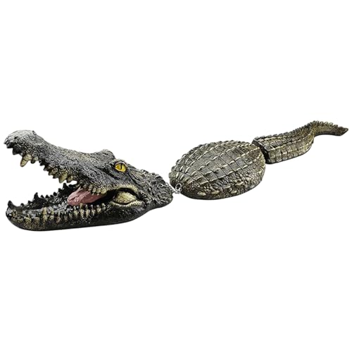 Xoeryoy Alligatorpool Float, 32x5x5 Realistischer gefälschter 3 Abschnitt schwimmendes Alligatordekor für Entenkontrolle, Garten und Terrassenzubehör von Xoeryoy