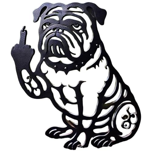 Xoeryoy Französische Bulldoggendekor, lustige Mittelfinger französische Bulldogge Statue, Metal Dog Statues Outdoor Silhouette Ornament für Garten Yard Terrasse Rasen Xoeryoy Französische Bulldoggendekor, lustige Mittelfinger französische Bulldogge Statue, Metal Dog Statues Outdoor Silhouette Ornament für Garten Yard Terrasse Rasen von Xoeryoy