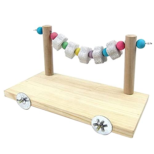 Xoeryoy Haustierholzleder Chinchilla Hamster Papagei Holz mit Zähnen Mahlen Steine ​​kleines Tierkauen Spielzeug von Xoeryoy