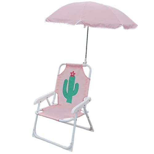 Xoeryoy Kids Beach Stuhl mit Regenschirm, Faltbare und abnehmbare tragbare Oxford -Stoff Netter Kids Beach Stuhl mit Baldachin für Sommer im Freien, Ananas von Xoeryoy