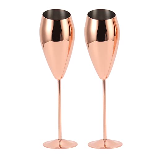 Xolsurg 2PCS Kupfer Champagnerflöten Set robuster dicker Boden aus Edelstahl Messing Plattierte Champagnergläser Xolsurg 2PCS Kupfer Champagnerflöten Set robuster dicker Boden aus Edelstahl Messing Plattierte Champagnergläser von Xolsurg