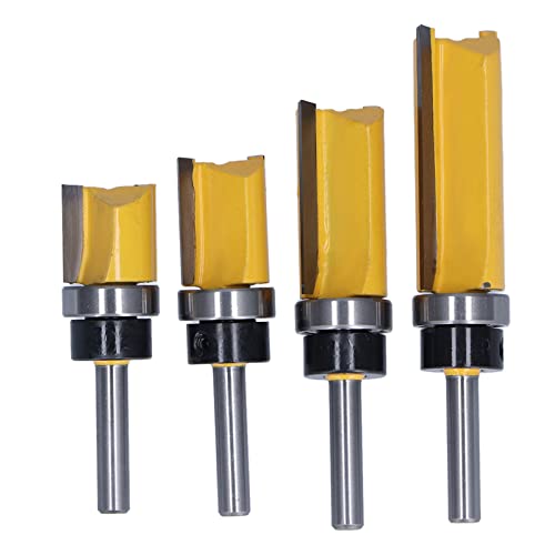 Xolsurg 4pcs Flush Trim Router Bit 19mm Durchmesser 1/4in Schaft gerade Muster Bit Frende mit Aufbewahrungsbox von Xolsurg