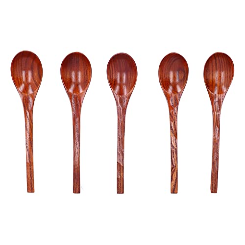 Xolsurg 5pcs Holzlöffel Nicht -Schlupf -Leitung Tischlöffel mit langem Griff zum Kochen rührender heißer Suppe von Xolsurg
