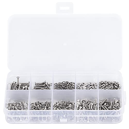 Xolsurg 600pcs Edelstahl Counterunk Hex Sockel Bolts Hex Nuts Waschmaschinen Sortiment Set Set von Xolsurg