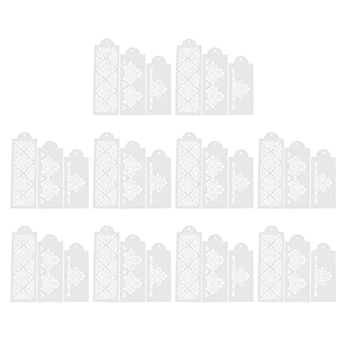 Xolsurg Cake Spray Schimmel Kuchen Grenze Prägeform Form Fondant Dessert Backschablonen für Hochzeit Geburtstag Jubiläum PVC -Transluzz 10 Set von Xolsurg
