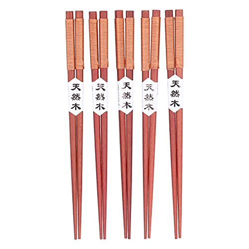 Xolsurg Holzhütungsstäbchen Textur Nonslip Sushi -Utensilien für das Restaurant Hotel (Rotes Sandelholz in braunes Faden Holz gewickelt) von Xolsurg