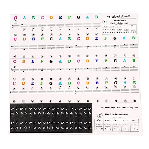 Xolsurg Piano Anfänger Aufkleber farbenfrohe transparent entfernbare große Buchstaben wiederverwendbarer Klavier -Tastaturaufkleber anwendbarer Szene Kinder Anfänger von Xolsurg