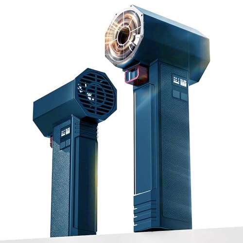 Überdimensionierter Turbo-Luftbläser Haartrockner Souffleur, max. 220 mph, Gewicht 3,5 lb, Akku 4000 mAh, Elektrischer Haartrockner mit 64-mm-Schaufeln, Terrasse, Gartenarbeit und Autotrocknung von Xoopon