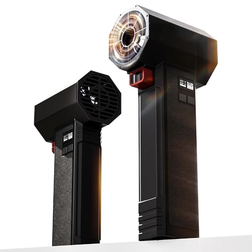 Überdimensionierter Turbo-Luftbläser Haartrockner Souffleur, max. 220 mph, Gewicht 3,5 lb, Akku 4000 mAh, Elektrischer Haartrockner mit 64-mm-Schaufeln, Terrasse, Gartenarbeit und Autotrocknung von Xoopon