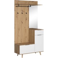 XORA Kompaktgarderobe NORDIC, Holznachbildung von Xora