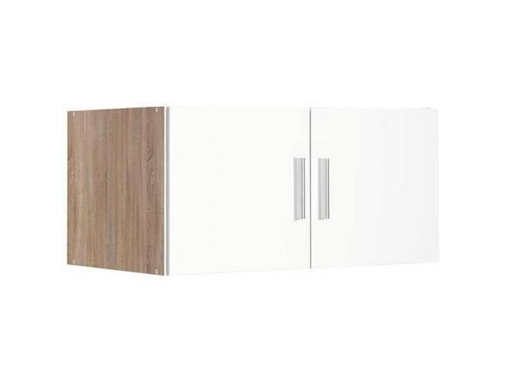 Xora AUFSATZSCHRANK, Weiß, Eiche, Kunststoff, 80x40x40 cm, BQ - Bündnis für Qualität, Made in Germany, DIN EN ISO 9001, Waschküche, Mehrzweckschränke von Xora