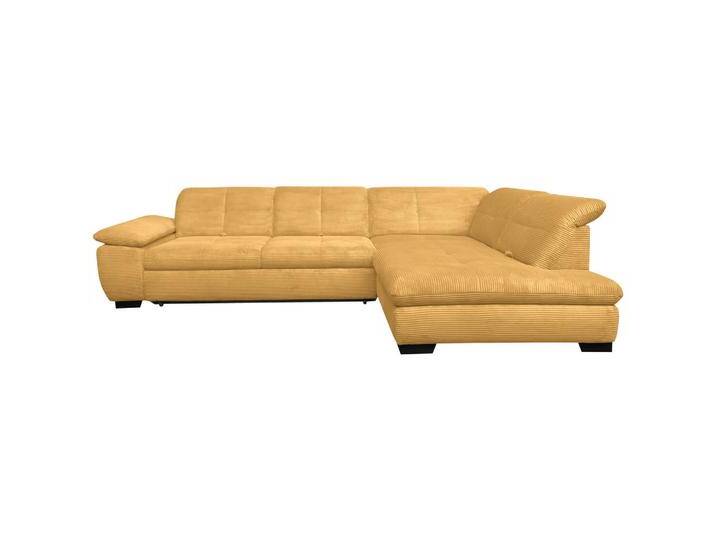 Xora ECKSOFA, Currygelb, 5-Sitzer, Ottomane rechts, L-Form, 313x242 cm, Typenauswahl, Bettkasten erhältlich, Fußauswahl, Stoffauswahl, von Xora