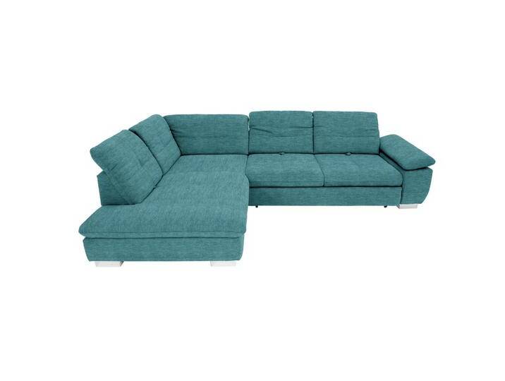 Xora ECKSOFA, Türkis, Petrol, 5-Sitzer, Ottomane links, L-Form, 313x242 cm, Goldenes M, Typenauswahl, Bettkasten erhältlich, Fußauswahl, Stoffauswahl, von Xora