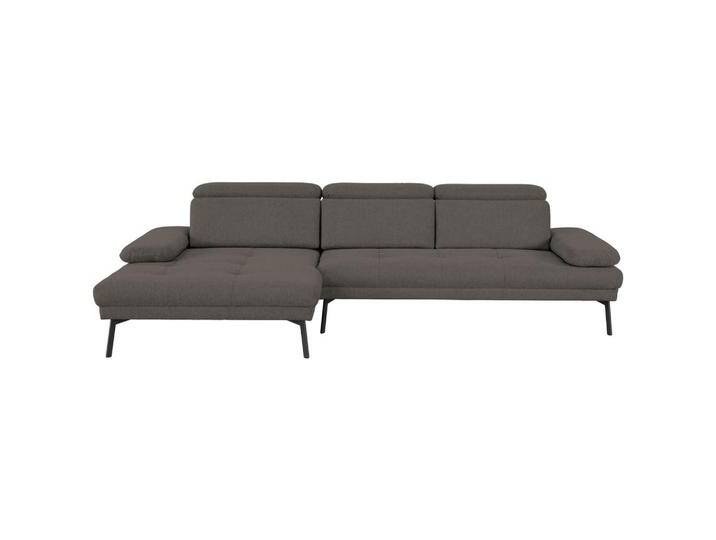 Xora ECKSOFA More_LZ, Anthrazit, 3-Sitzer, Ottomane links, Eckteil, 296x188 cm, Rücken echt, Armteil links, rechts, Wohnzimmer, Sofas & Couches, von Xora