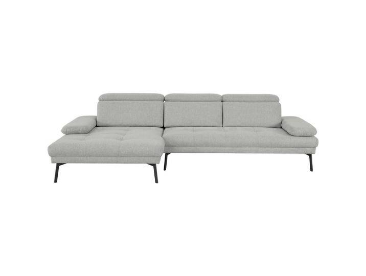 Xora ECKSOFA More_LZ, Hellgrau, 3-Sitzer, Ottomane links, Eckteil, 296x188 cm, Rücken echt, Armteil links, rechts, Wohnzimmer, Sofas & Couches, von Xora