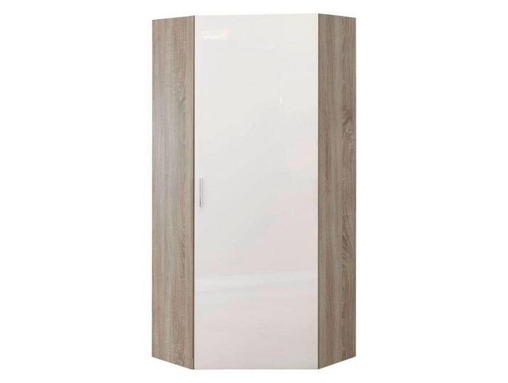 Xora GARDEROBENSCHRANK, Weiß, Eiche, 5 Fächer, 80x185x80 cm, BQ - Bündnis für Qualität, Made in Germany, DIN EN ISO 9001, Beimöbel erhältlich, von Xora