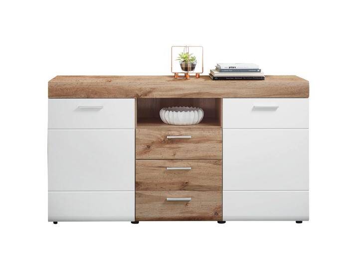 Xora KOMMODE Lyon, Weiß, Eiche, 4 Fächer, 3 Schubladen, 160x87x44 cm, Schlafzimmer, Schlafzimmer Kommoden Xora KOMMODE Lyon, Weiß, Eiche, 4 Fächer, 3 Schubladen, 160x87x44 cm, Schlafzimmer, Schlafzimmer Kommoden von Xora