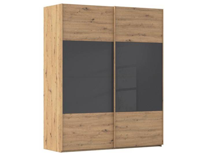 Xora SCHWEBETÜRENSCHRANK X-TEND, Schwarz, Eiche Artisan, Metall, 7 Fächer, 181x223x68 cm, Blauer Engel, Made in Germany, Typenauswahl, Beimöbel von Xora