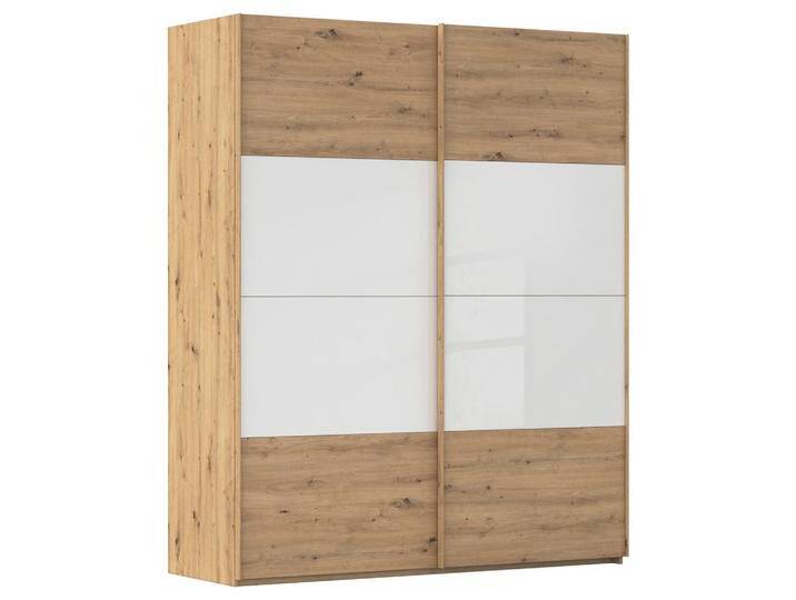 Xora SCHWEBETÜRENSCHRANK X-TEND, Weiß, Eiche Artisan, Metall, 7 Fächer, 181x223x68 cm, Blauer Engel, Made in Germany, Typenauswahl, Beimöbel von Xora