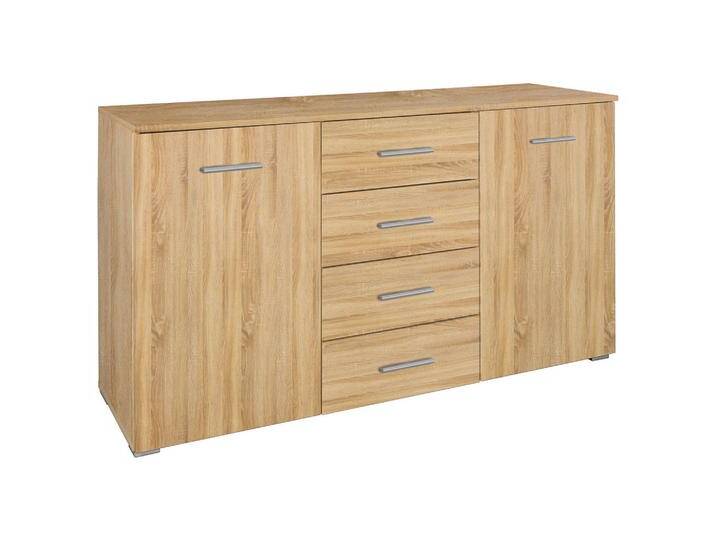 Xora SIDEBOARD, Sonoma Eiche, Kunststoff, 2 Fächer, 4 Schubladen, 140x81x42 cm, Blauer Engel, BQ - Bündnis für Qualität, Made in Germany, Beimöbel von Xora