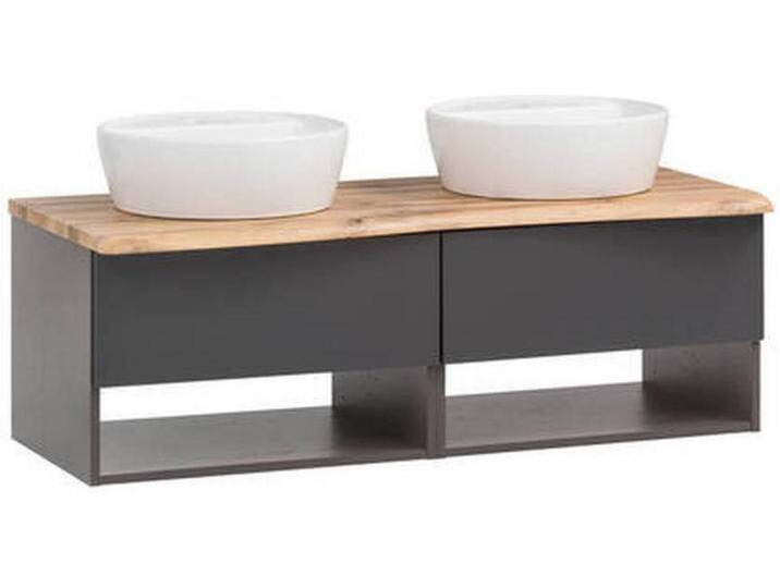 Xora WASCHTISCHKOMBI Bogen, Grau, 2 Schubladen, einzeln stellbar, 121 cm, Made in Germany, hängend, Badezimmer, Waschbecken & Armaturen, Waschtische von Xora