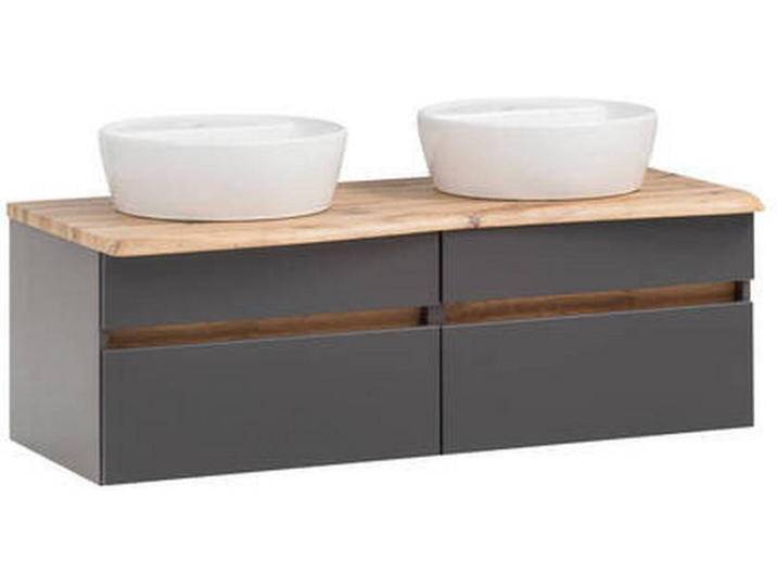 Xora WASCHTISCHKOMBI Bogen, Grau, 4 Schubladen, einzeln stellbar, 121 cm, Made in Germany, hängend, Badezimmer, Waschbecken & Armaturen, Waschtische von Xora