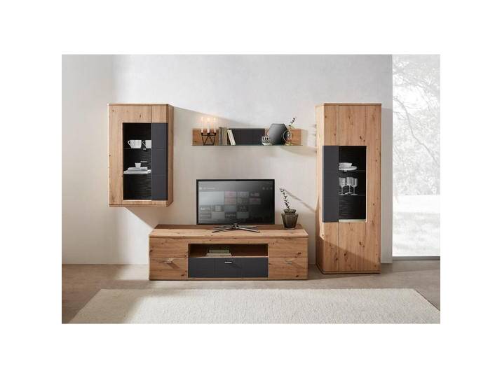 Xora WOHNWAND, Graphit, Eiche, Metall, 2,5 Fächer, 3 Schubladen, 290x200x55 cm, Beimöbel erhältlich, Wohnzimmer, Wohnwände, Anbauwände Xora WOHNWAND, Graphit, Eiche, Metall, 2,5 Fächer, 3 Schubladen, 290x200x55 cm, Beimöbel erhältlich, Wohnzimmer, Wohnwände, Anbauwände von Xora