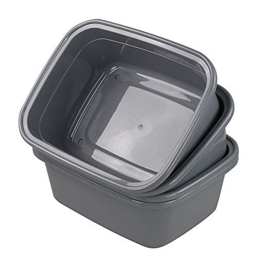 Xowine 4 Stücke Plastikbecken Waschen, Spülschüssel Plastik, Grau Spülschüssel Rechteckig von Xowine