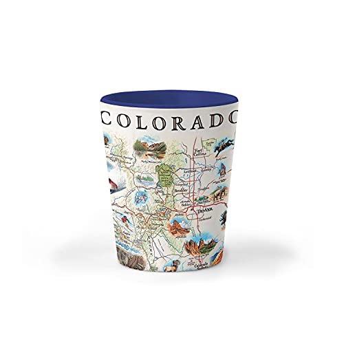 Colorado State Map Keramik-Schnapsglas, BPA-frei, für Büro, Zuhause, Geschenk, Party von Xplorer Maps