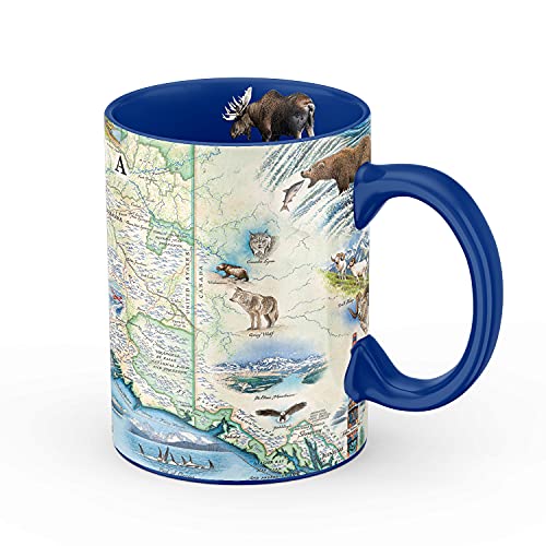Xplorer Maps Alaska State Map Keramiktasse (473.6 g) - BPA-freie Kaffeetasse für heiße & kalte Getränke - Blau von Xplorer Maps