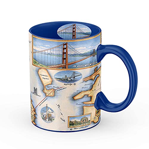 Xplorer Maps San Francisco Bay Map Keramiktasse (473 ml) – BPA-freie Kaffeetasse für heiße und kalte Getränke – perfekt für Büro, Zuhause oder Geschenk von Xplorer Maps