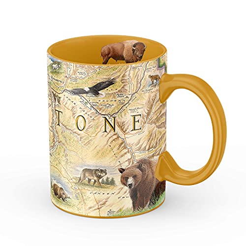 Xplorer Maps Yellowstone Keramiktasse (473 ml) – BPA-freie Kaffeetasse für heiße und kalte Getränke – perfekt für Büro, Zuhause oder Geschenk von Xplorer Maps