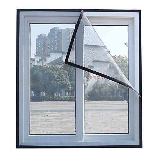 Fliegengitter für Fenster, selbstklebend, einfache Installation, transparentes Insektennetz (120 x 120 cm, B) von Xpnit