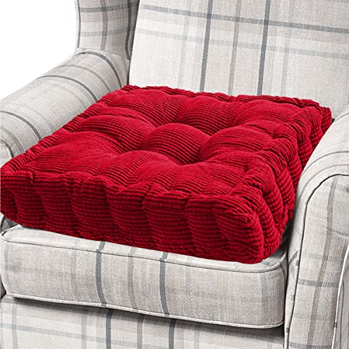 Xpnit Dickes 8 cm Stuhlkissen, weiche Sitzkissen, quadratische Sesselkissen, Stuhlkissen für Zuhause, Esszimmer, Büro, drinnen und draußen (50 x 50 cm, rot) von Xpnit