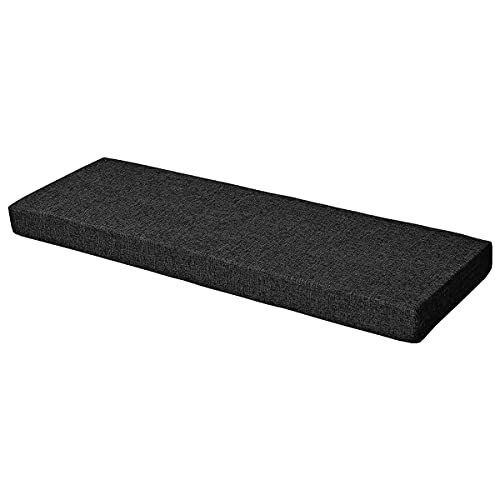 Xpnit Gartenbankkissen, 2-Sitzer, 3-Sitzer, Esszimmer-/Terrasse-/Stuhlkissen, langes Bank-/Stuhlkissen, Sitzkissen für drinnen und draußen, Schaukel (140 x 35 x 4 cm, schwarz) von Xpnit