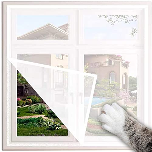 Xpnit Katzenfensterschutz, Fensternetz für Katzen, Sicherheitsnetz, kratzfest, Fensterschutz, Katze, Balkonnetze, Fliegengitter, Moskitonetz (80 x 150 cm, weiß-weißes Netz) von Xpnit
