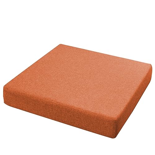 Xpnit Komfort-Stuhlkissen, quadratisch, rutschfest, für Küche, dickes Stuhlkissen für Zuhause/Garten/Büro/Innenbereich (45 x 45 x 2 cm, orange) von Xpnit