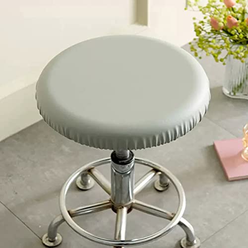 Xpnit Runder Barhocker-Bezug, wasserdicht, PU, elastisch, für Stuhl, Hocker, rutschfest, Ersatzbezug, kratzfest (1 Stück, 30–36 cm, Grau) von Xpnit